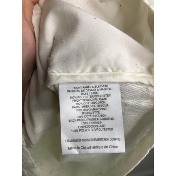 Tory Burch Top Womens Sz XS 52142111 Cream V-Neck 3/4 See Through Sleeve - Picture 7 of 9